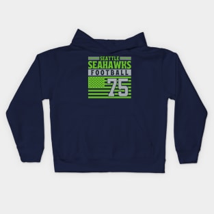 Seattle Seahawks 1975 American Flag Football Kids Hoodie